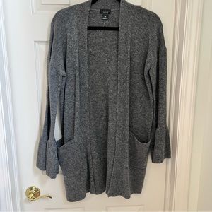Club Monaco gray cardigan sweater with ruffle sleeves size small